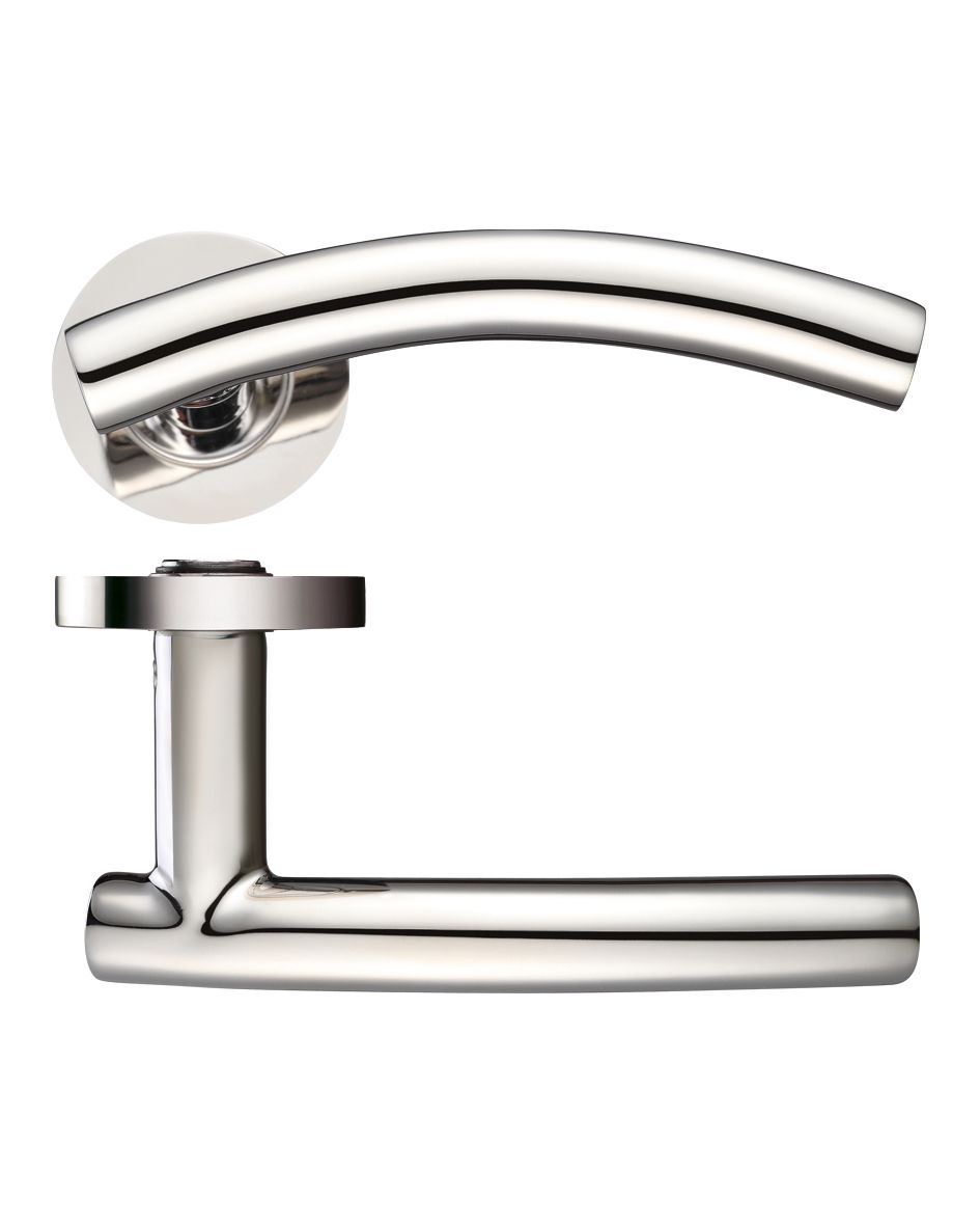 Arched "T-bar" Lever on round Rose