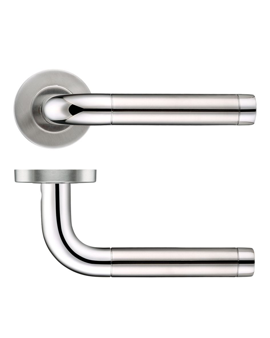 19mm Radius Dual Finish Lever - Push On Rose - 52mm Dia - Grade 201