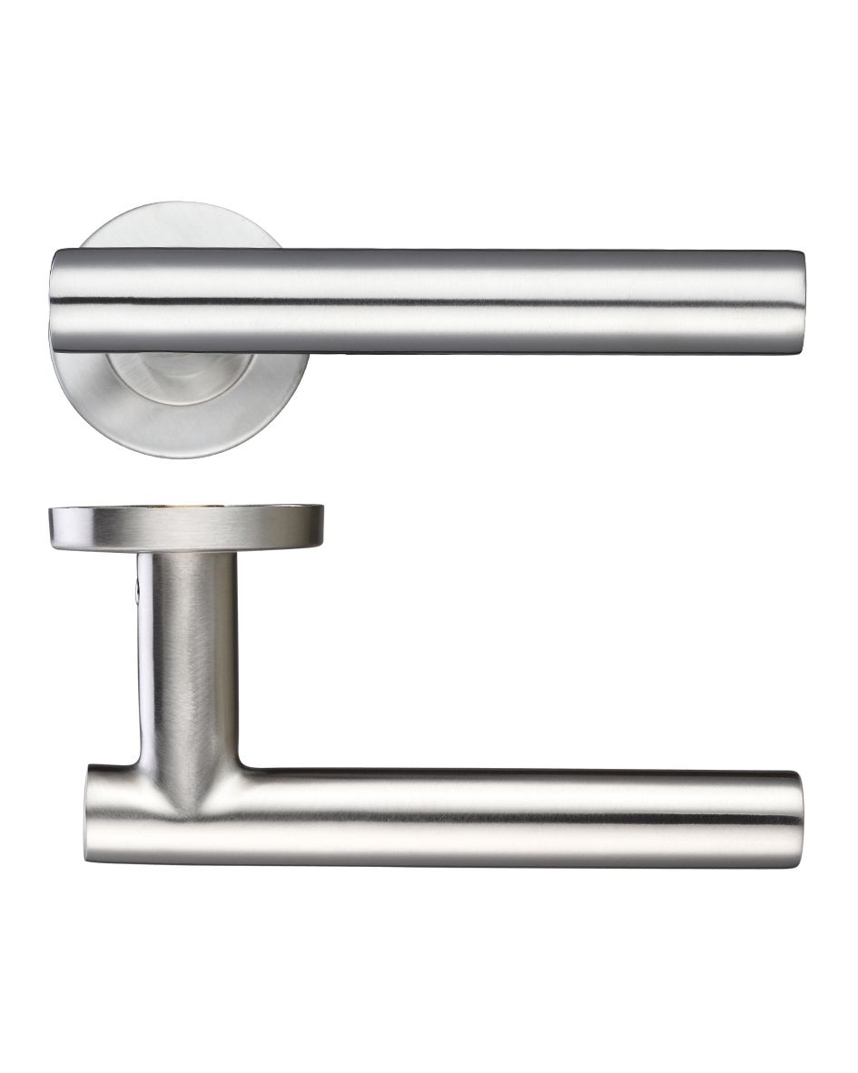 19mm Straight T-Bar Lever - Push On Rose - 52mm Dia - Grade 201