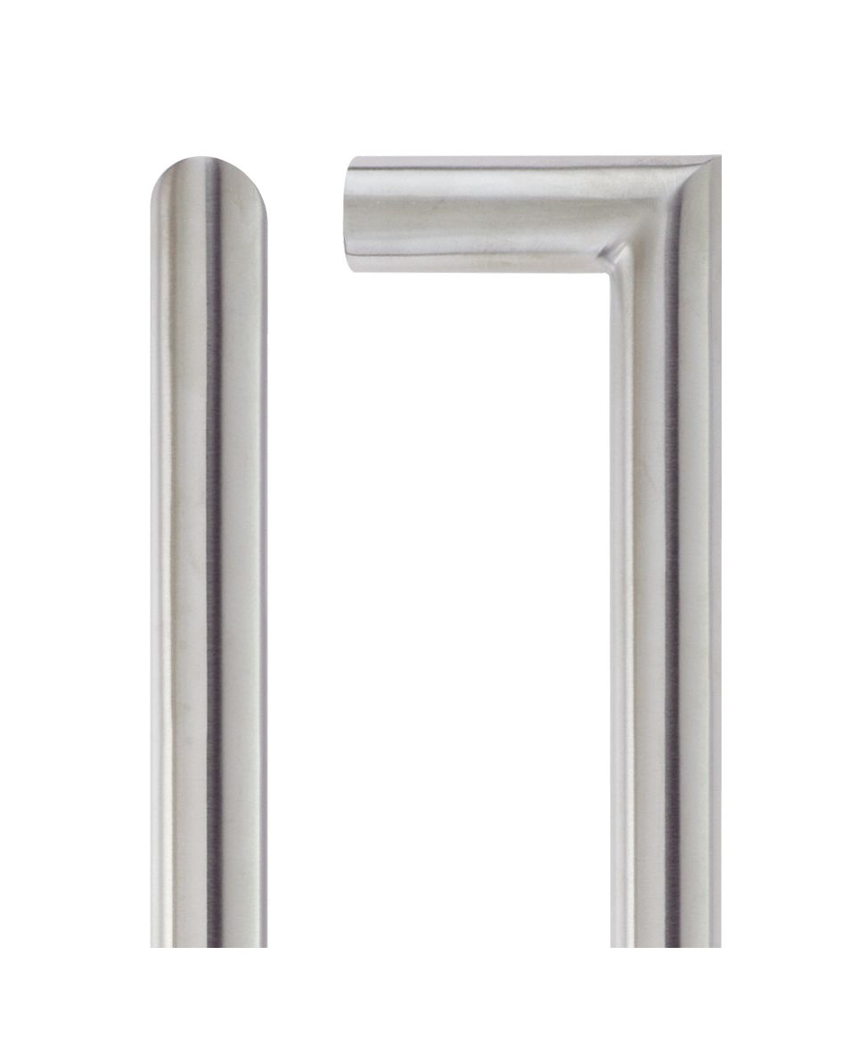 19mm Mitred Pull Handle - 300mm Centers - Grade 201 - Bolt Through Fixings