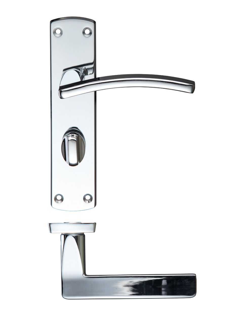 Toledo lever on bathroom backplate