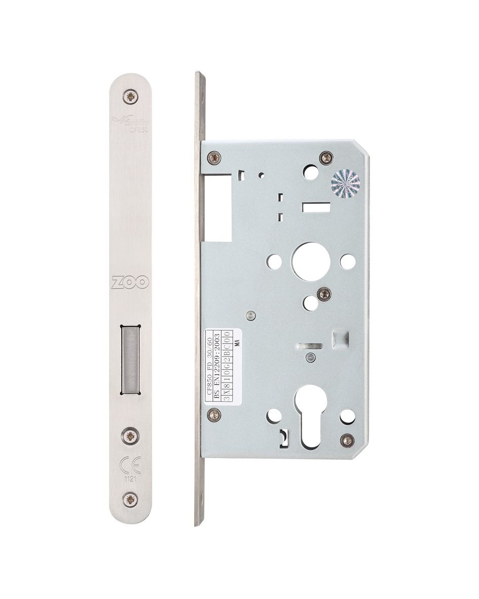 Din euro deadlock - backset 60mm - radius - single throw
