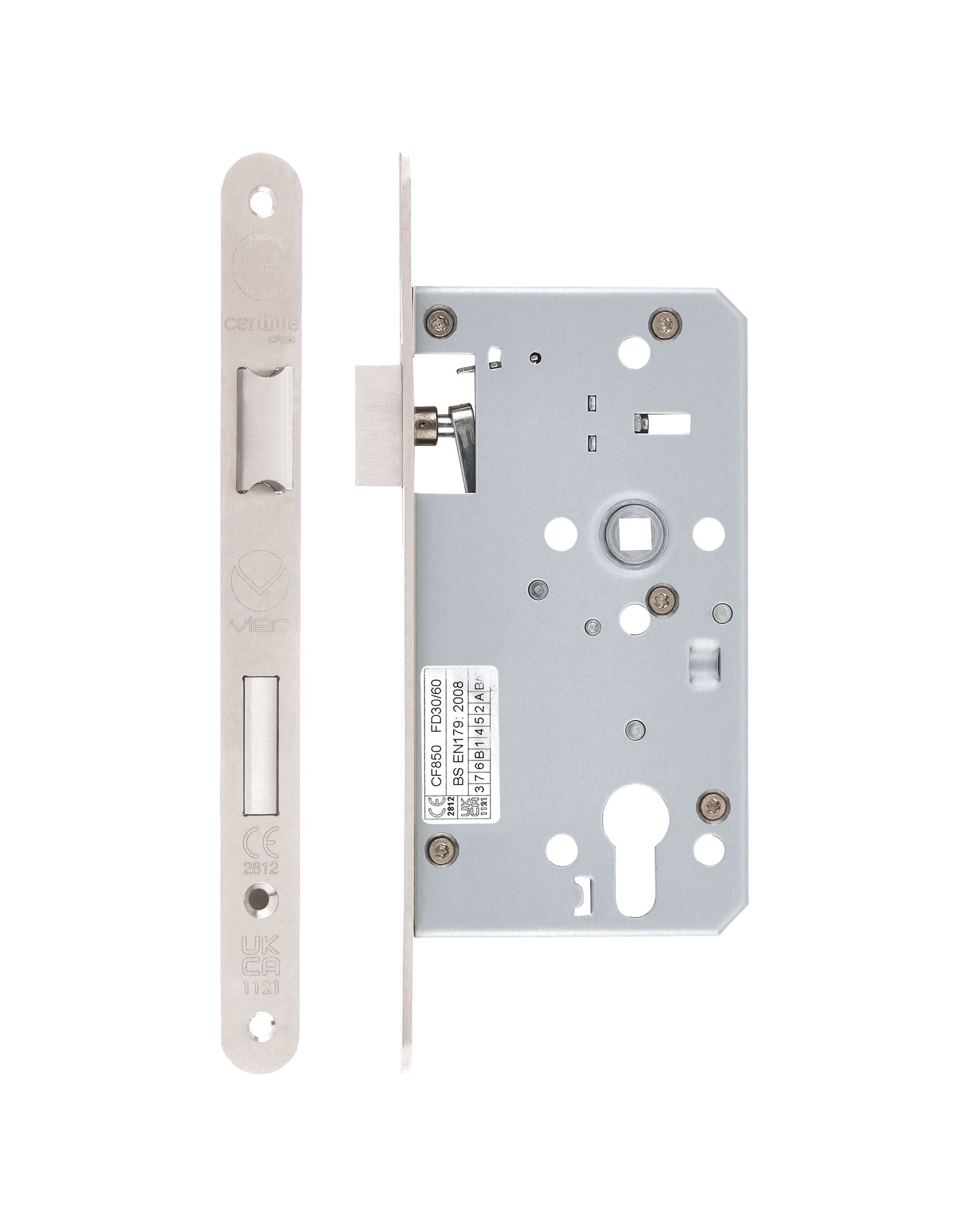 Din escape lock - 72mm c/c - backset 60mm - radius