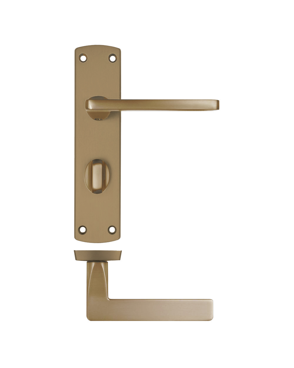 Leon lever on bathroom backplate