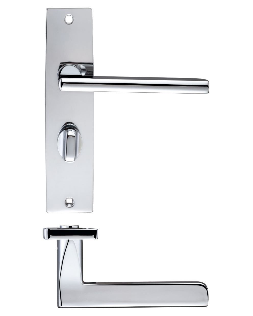 Venice lever on bathroom backplate