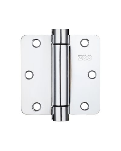 Spring Hinge Plus Slave Pack - Radius - 3.5"x3.5"x2.5 - Polished Chrome (Contains 2 Spring and 1 Unsprung Hinge)