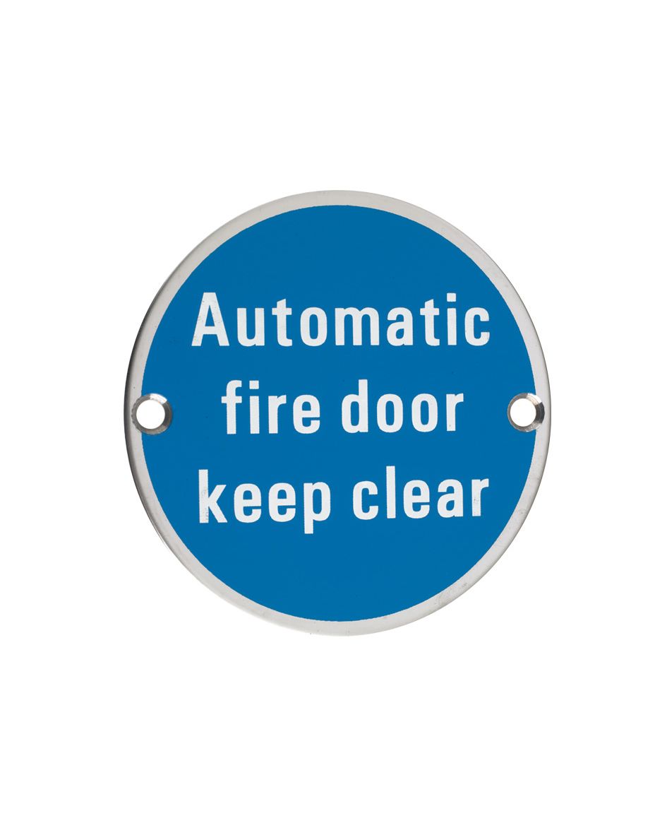Automatic Fire Door Keep Clear - 76mm dia