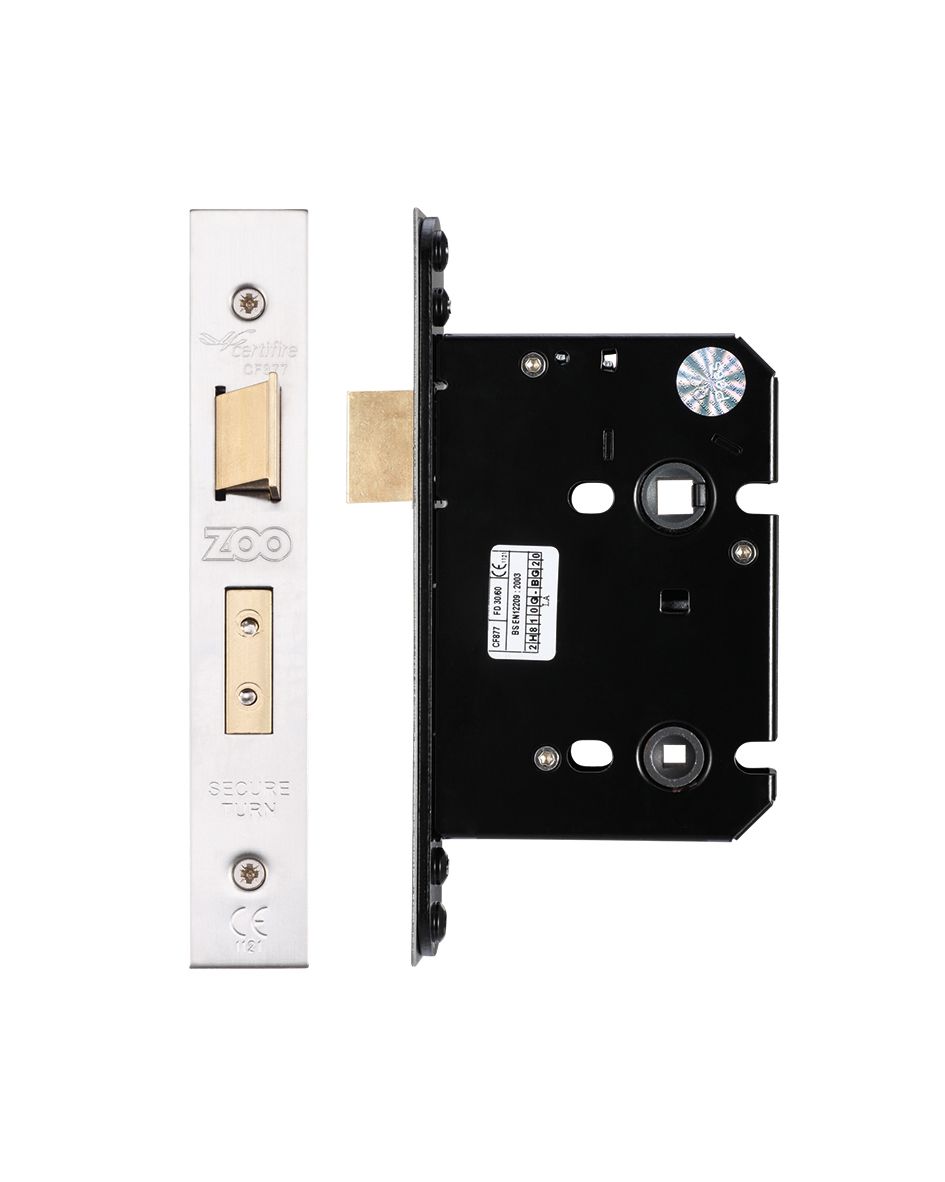 Bathroom Lock - 76mm C/W PVD Forend and Strike