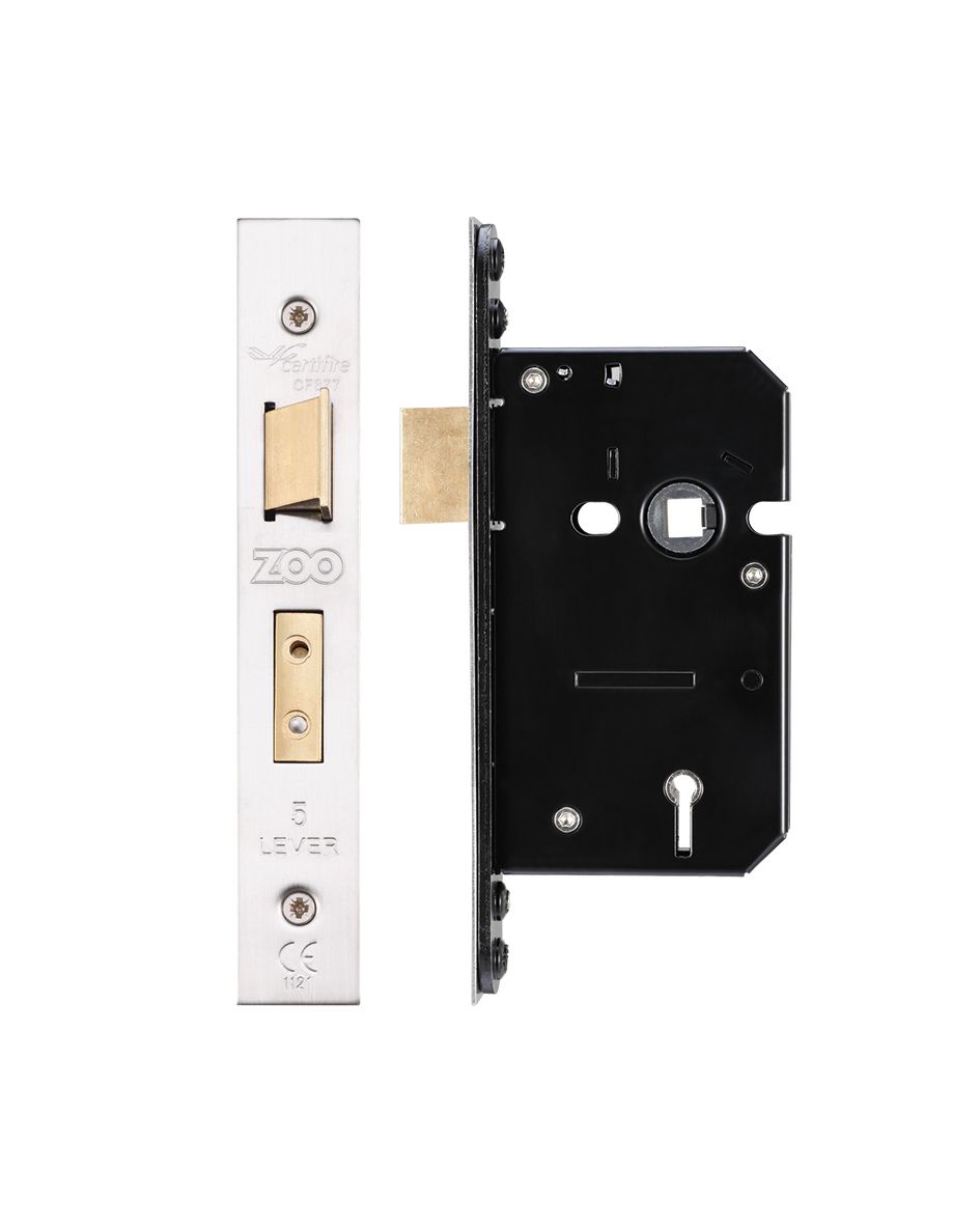 5 Lever Sash Lock - 64mm C/W PVD Forend and Strike