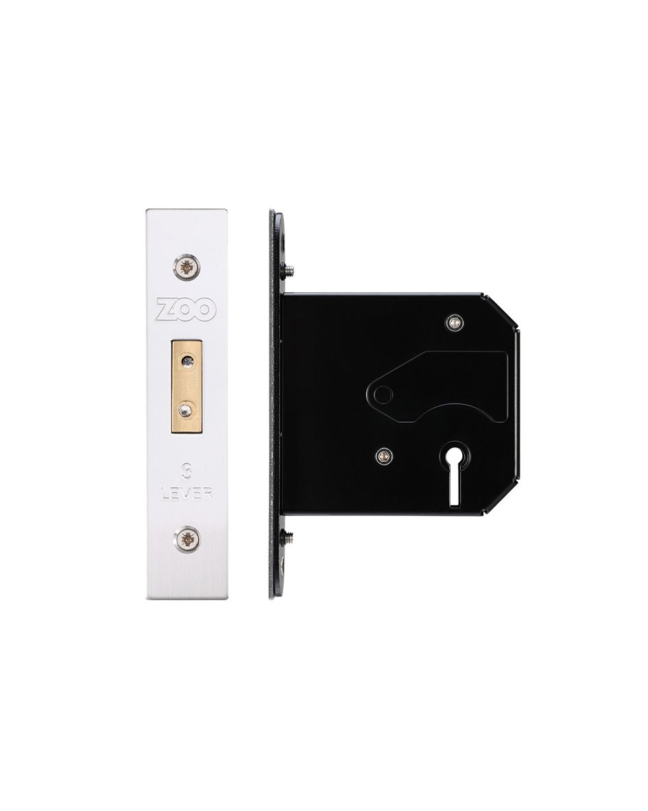 3 Lever Replacement Dead Lock - 76mm c/w PVD Forend and Strike